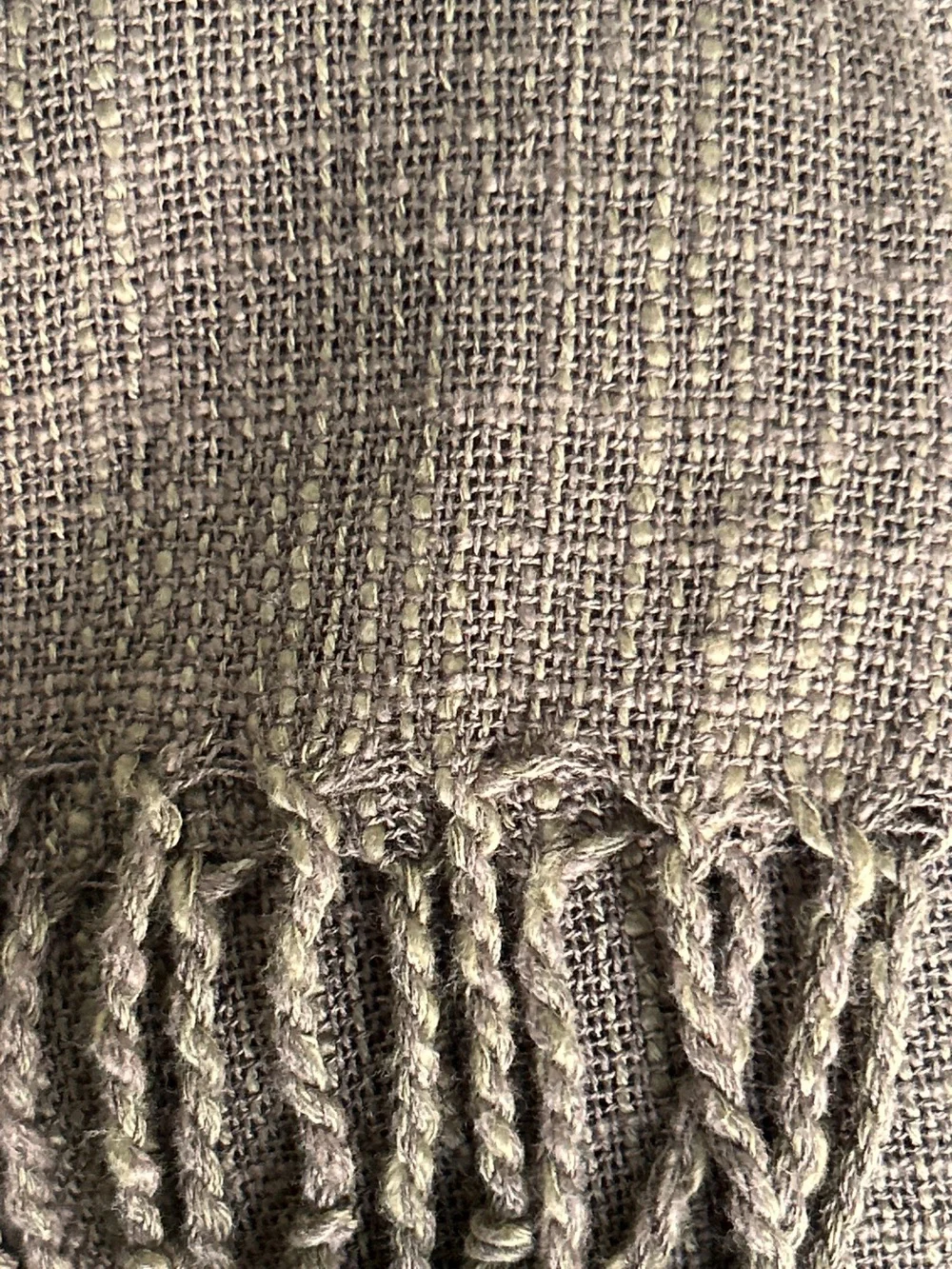 Olive Green Hand Loom Textile Hand Tied Tassels Travel Scarf Wrap Towel Sarong